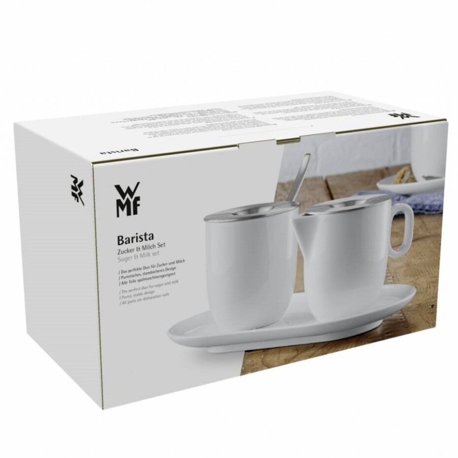 Sada cukřenky a mléčenky BARISTA, sada 2 ks, bílá, WMF - main (8)
