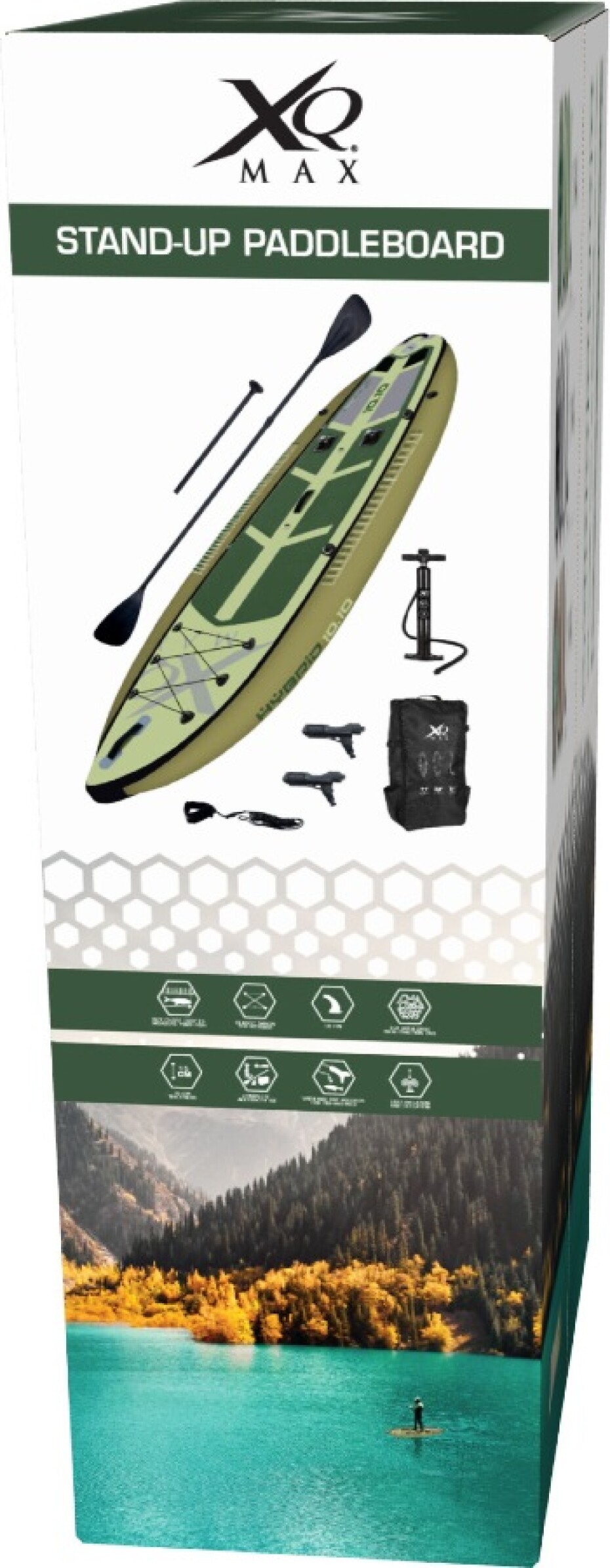 XQMAX Paddleboard pádlovací prkno 330 cm s kompletním příslušenstvím hnědá KO-8DP001530 - main (1)