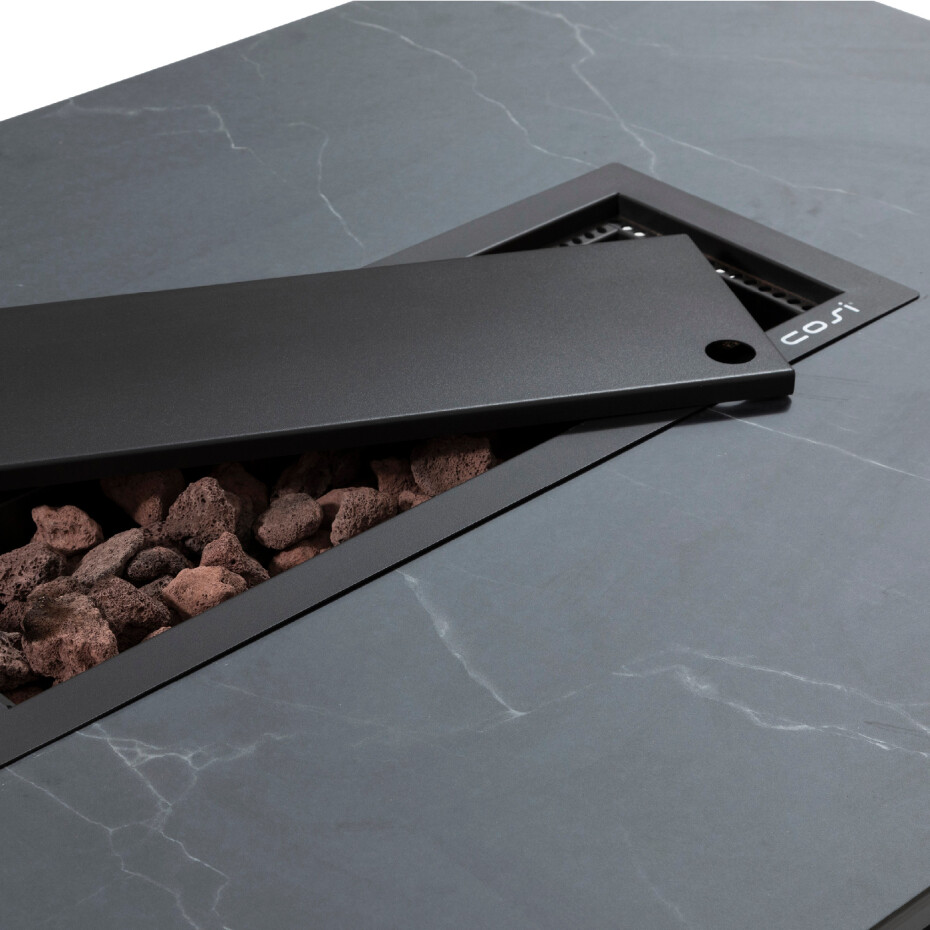 Stůl s plynovým ohništěm cosi design line černý rám / keramická deska - main (5)