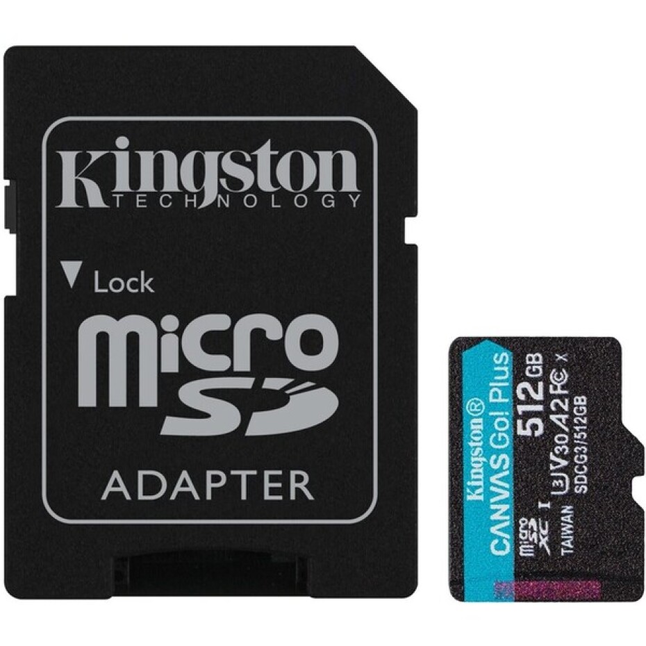 Kingston microSDXC Canvas Go! Plus 512GB 170MB/s UHS-I U3 + SD adaptér - main (0)