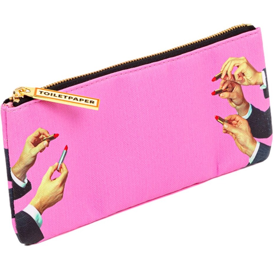 Kosmetická taštička TOILETPAPER LIPSTICKS 21 x 9 cm, růžová, Seletti - main (2)