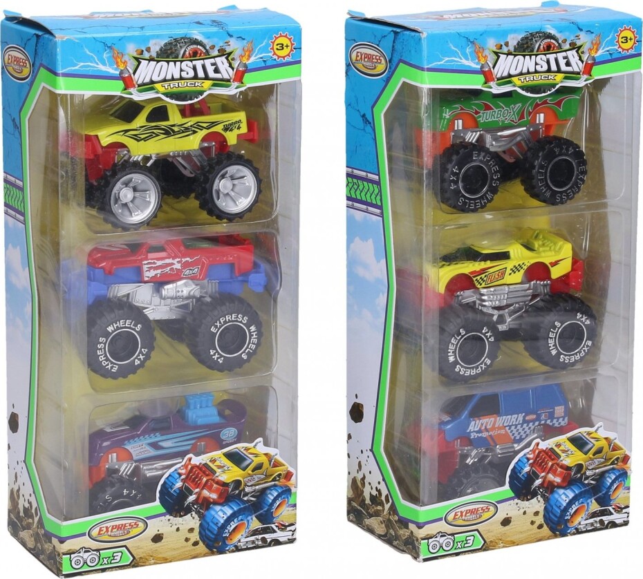 Auta Monster Truck kovová 3 ks 8 cm - main (0)