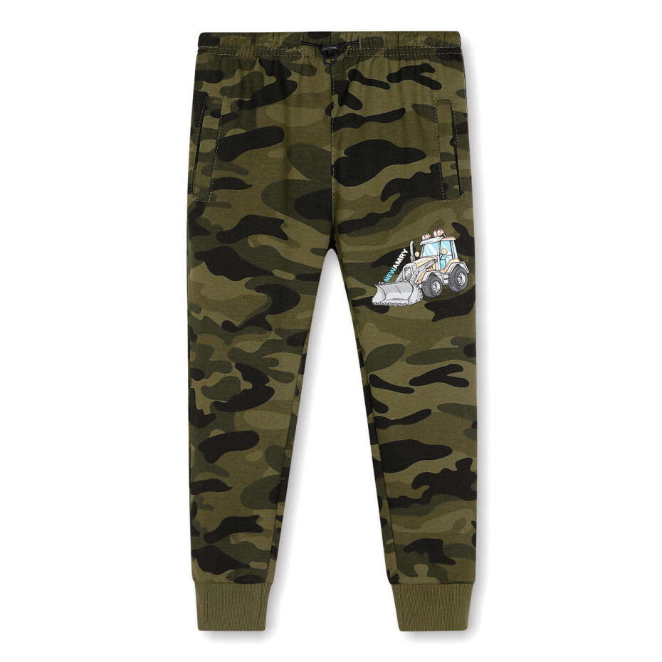 Chlapecké tepláky - KUGO MT0505, khaki/ oranžový bagr Barva: Khaki, Velikost: 98 - main (1)
