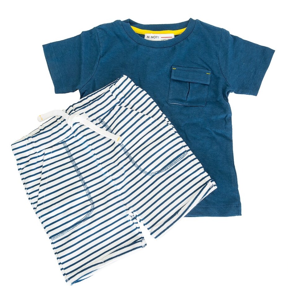 Chlapecký set - tričko a kraťasy, Minoti, Summer 3, modrá - 74/80 | 9-12m - main (0)