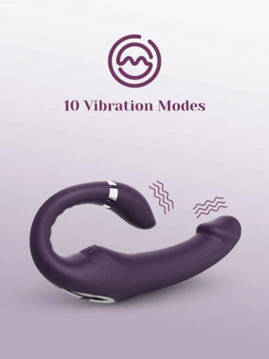 Tracy's Dog C Shape Double-Ended Dildo Vibrator Purple - main (5)