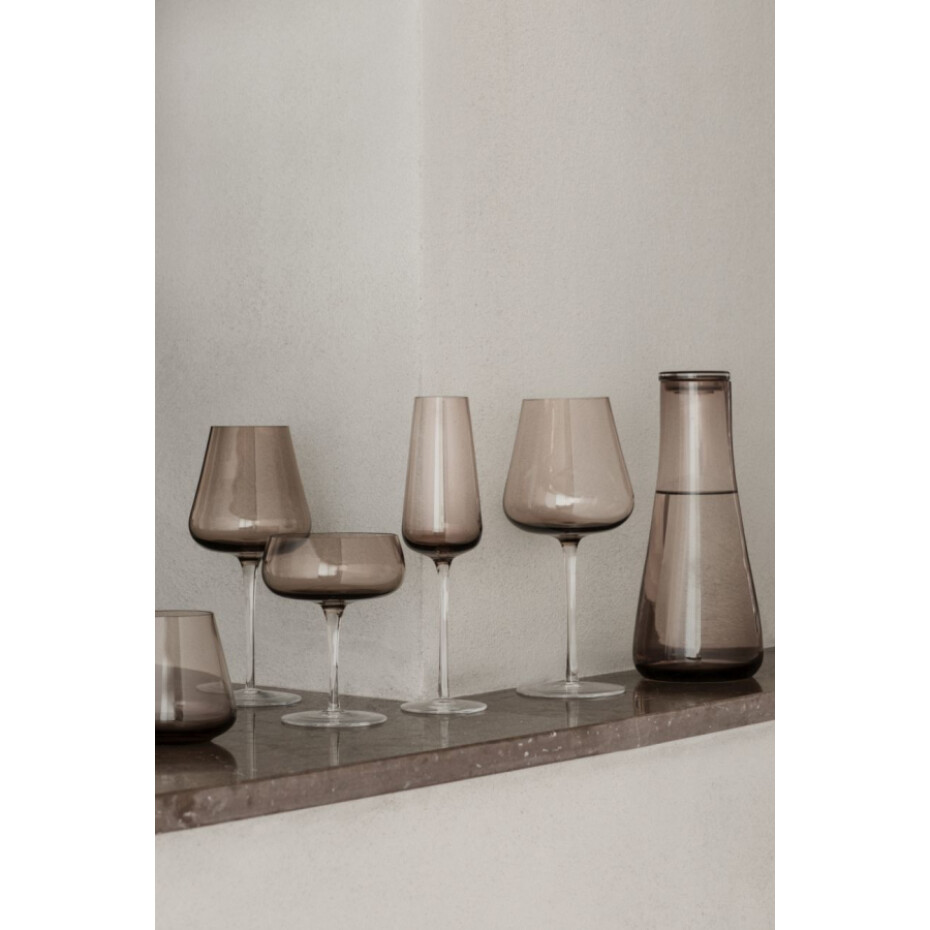 Sklenice na šampaňské BELO 200 ml, sada 2 ks, široká, hnědá, Blomus - main (2)