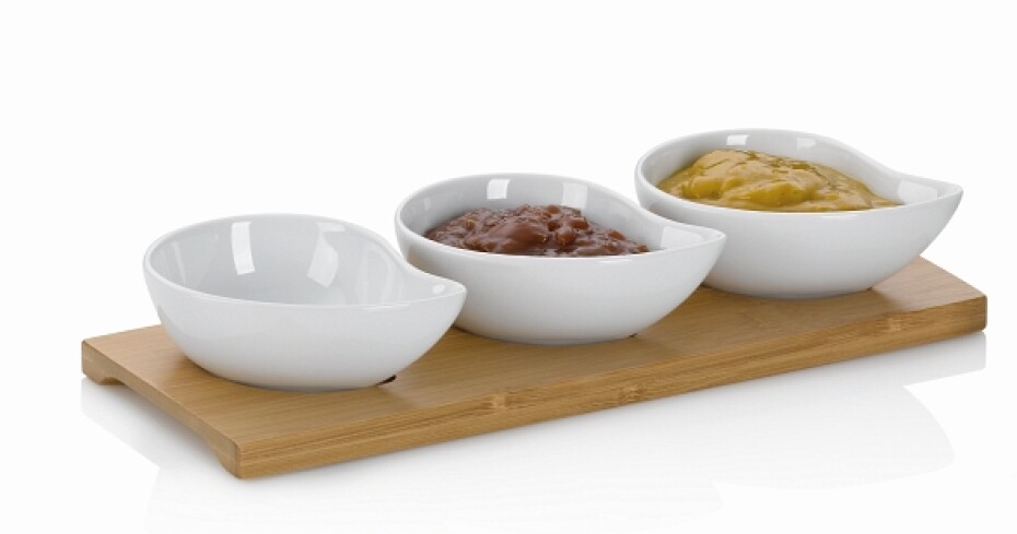 KELA Servírovací misky PHILIPA 4ks porcelán/bambus KL-12260 - main (0)