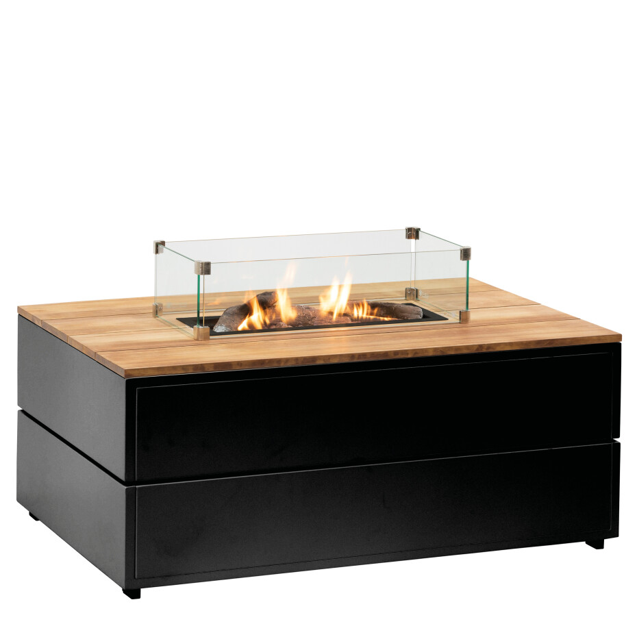 COSI Stůl s plynovým ohništěm cosipure 120 černý rám / deska teak - main (3)