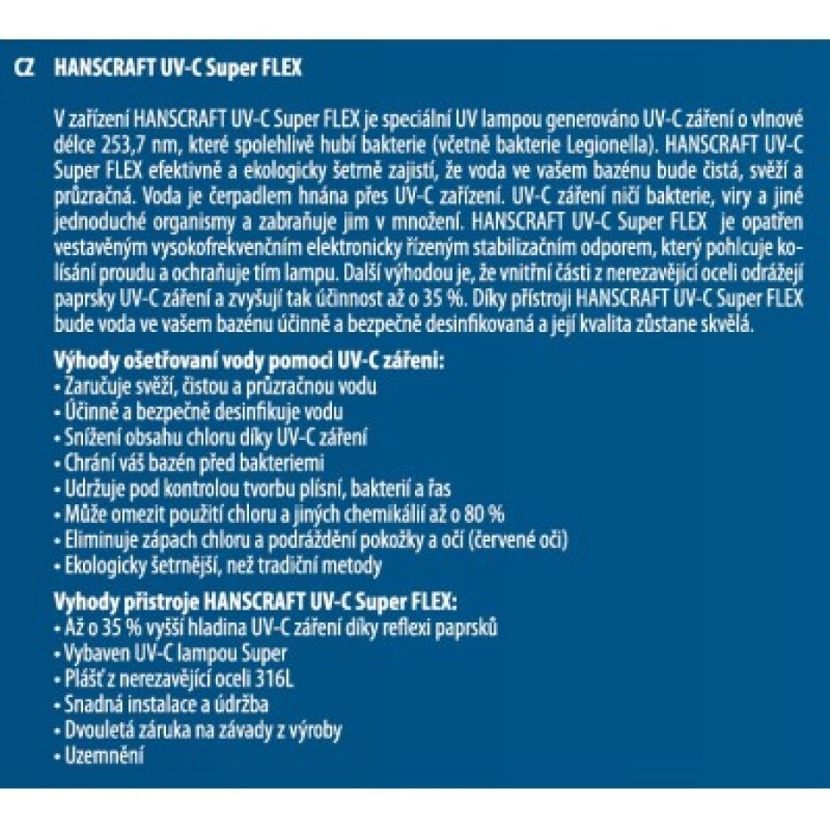 Hanscraft UV sterilizátor UV-C Super FLEX 40W - main (2)