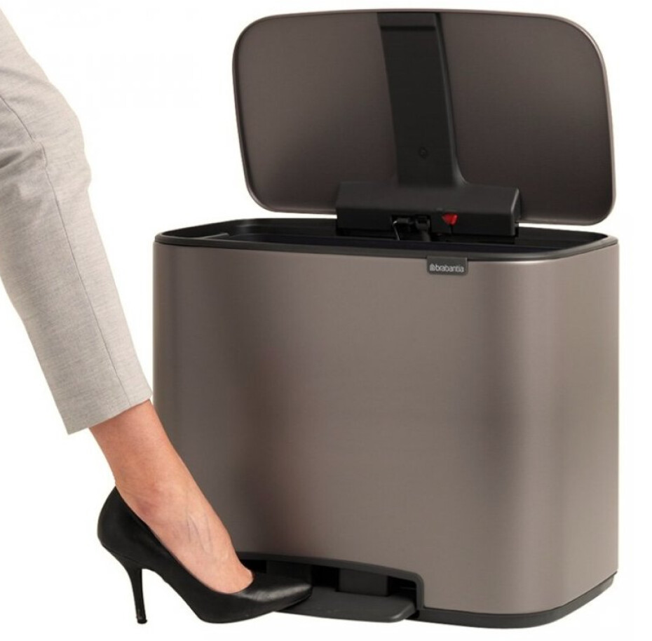 Pedálový odpadkový koš BO 3 x 11 l, platinová, Brabantia - main (5)