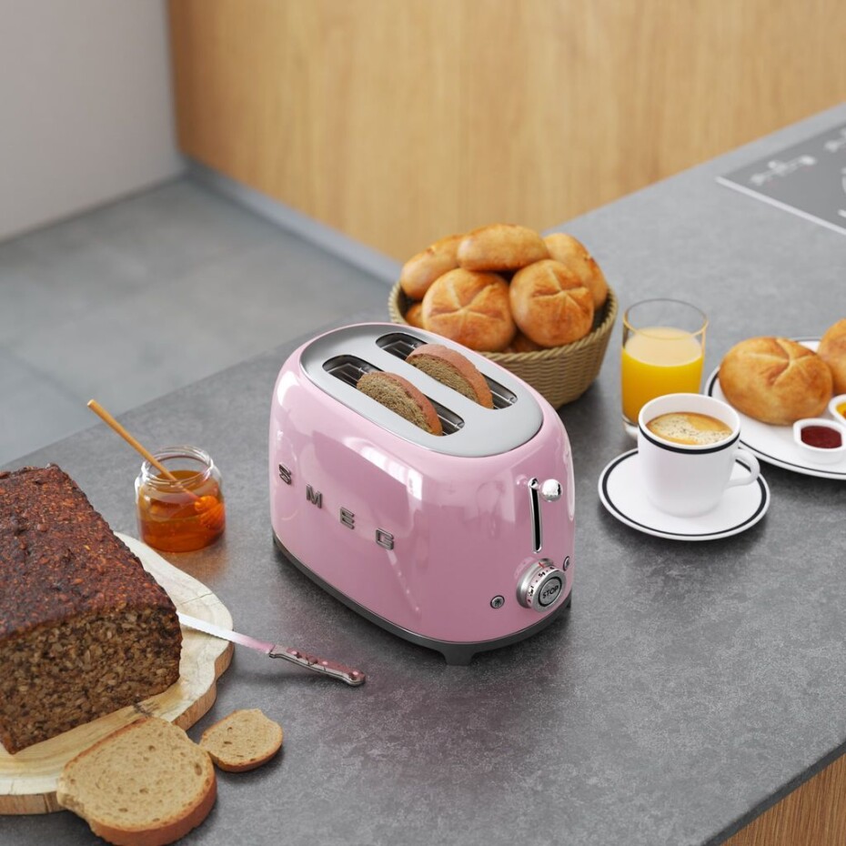 Topinkovač TSF01PKEU, na 2 plátky, pastelově růžová, SMEG - main (3)