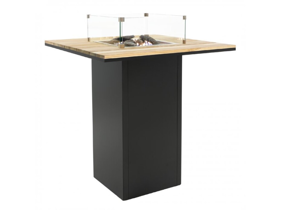 Krbový plynový stůl Cosiloft barový stůl černý rám / deska teak COSI - main (0)