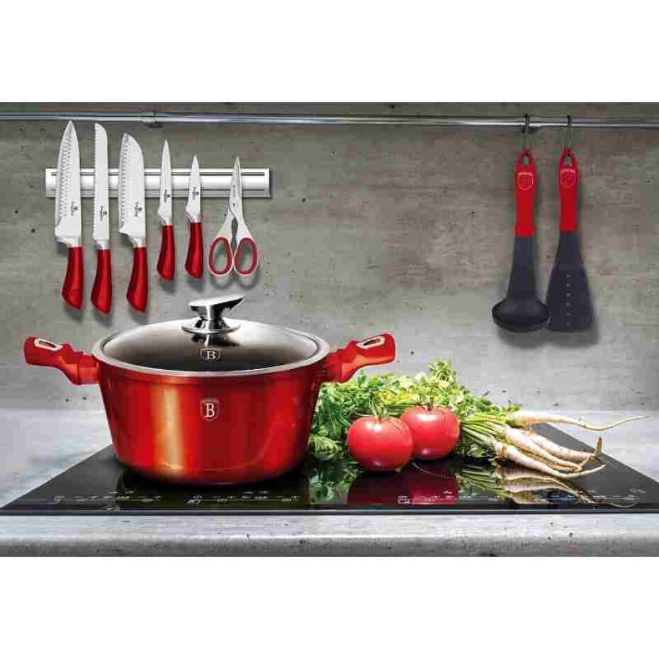 BERLINGERHAUS Sada nádobí s mramorovým povrchem 3 ks Burgundy Metallic Line BH-1291 - main (2)