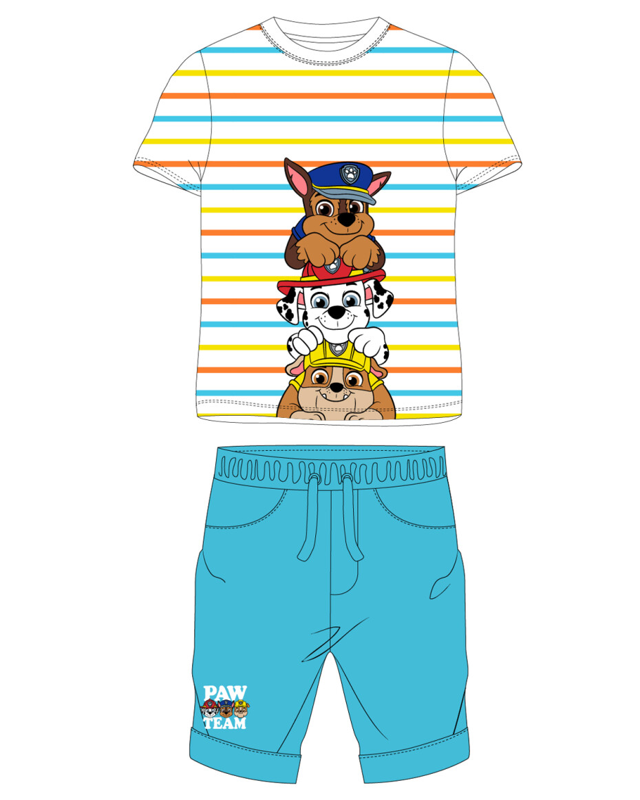 Paw Patrol - Tlapková patrola -Licence Chlapecký letní komplet - Paw Patrol 52122659W, proužek / tyrkysová Barva: Mix barev, Velikost: 98 - main (0)