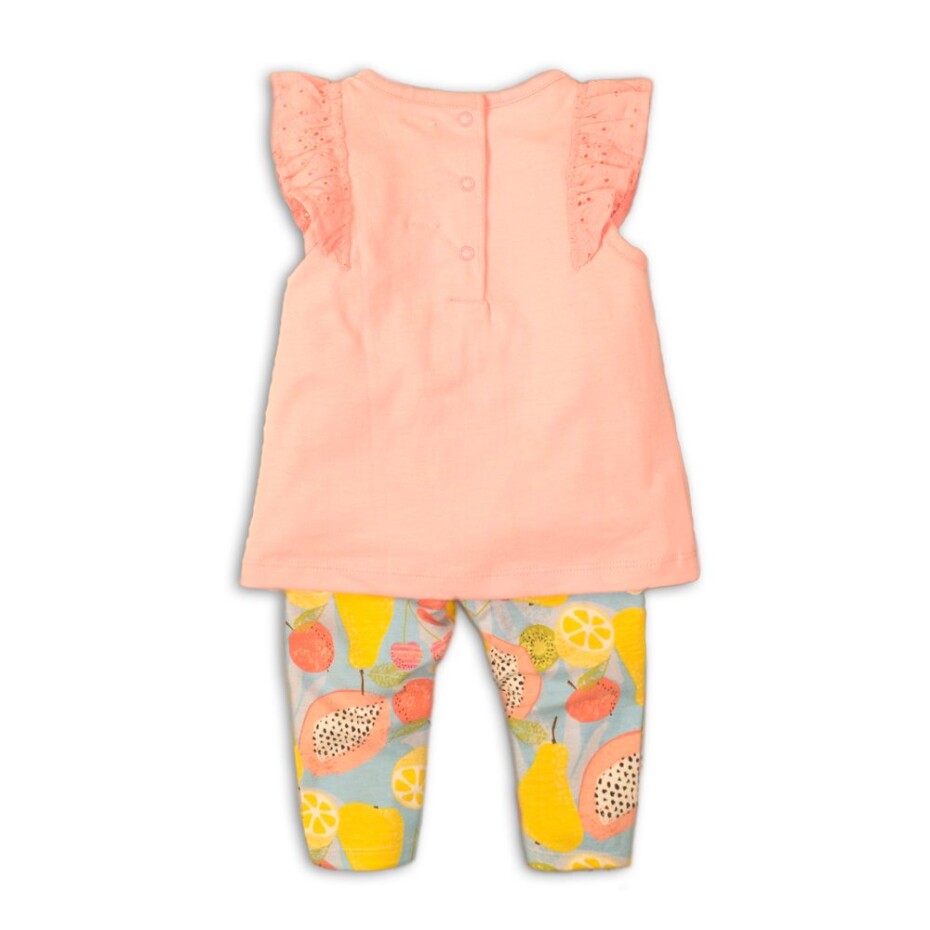 Kojenecký set dívčí - tričko a kalhoty, Minoti, Fruits 4, růžová - 80/86 | 12-18m - main (1)