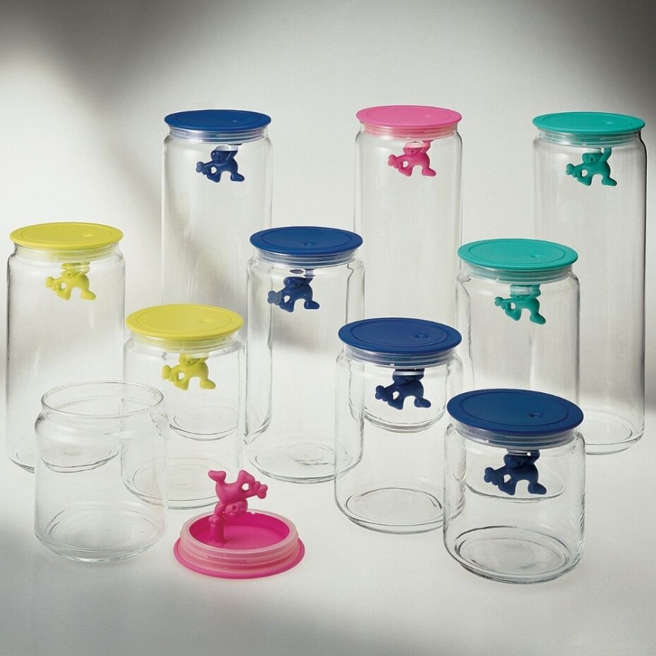 Dóza na potraviny GIANNI 900 ml, modré víčko, sklo, Alessi - main (2)