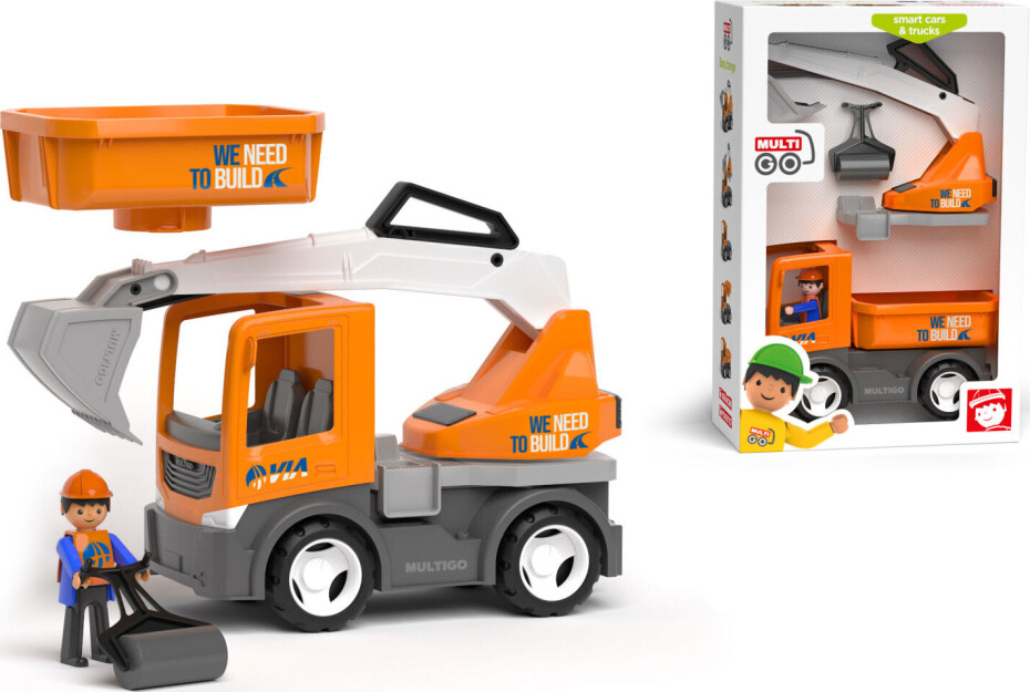 EFKO MultiGO Údržba silnic 2+1 – Auto s Igráčkem, bagr, valník, válec - main (0)