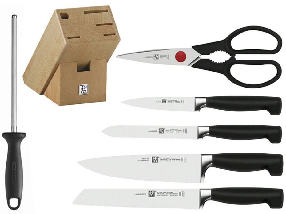 Sada nožů FOUR STAR®, sada 7 ks, s blokem, ocílkou a nůžkami , ZWILLING - main (2)