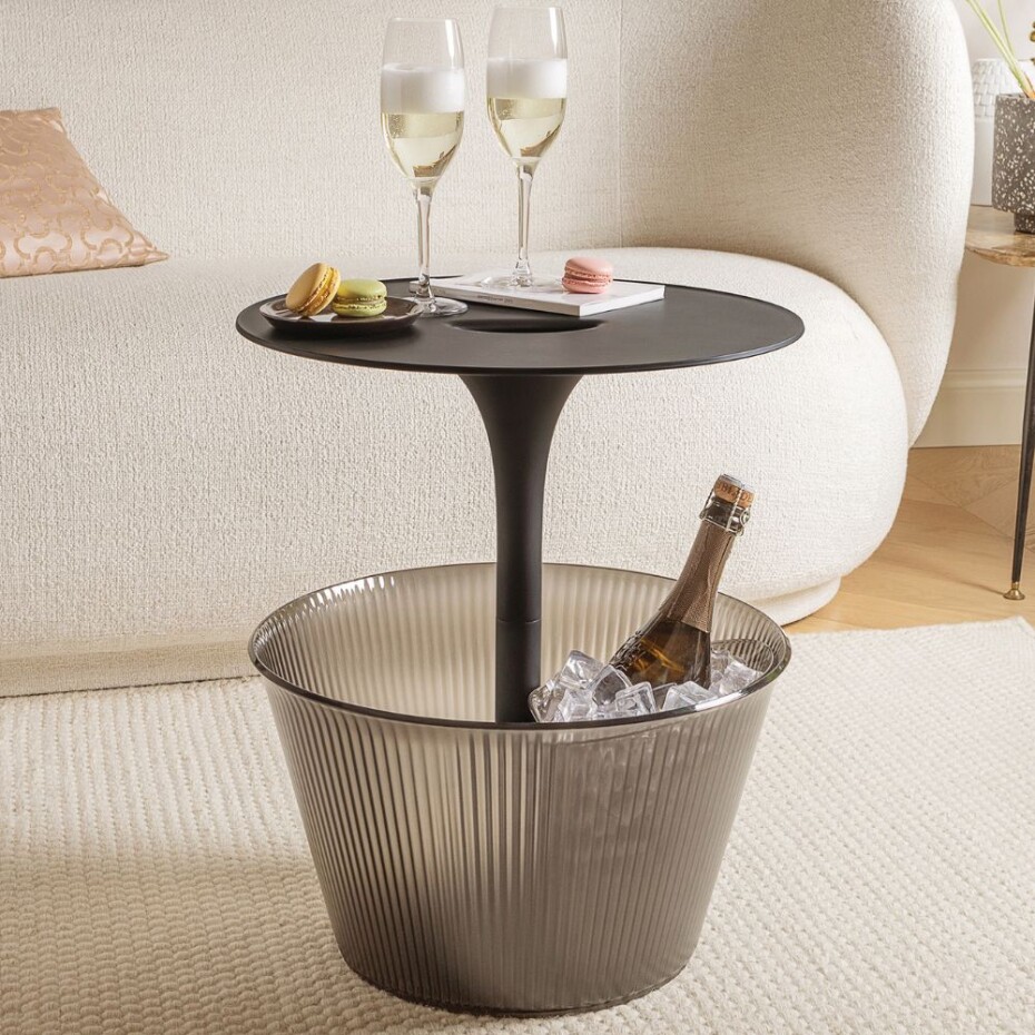 Odkládací stolek PICK UP 49 cm, s úložným prostorem, černá, Alessi - main (2)