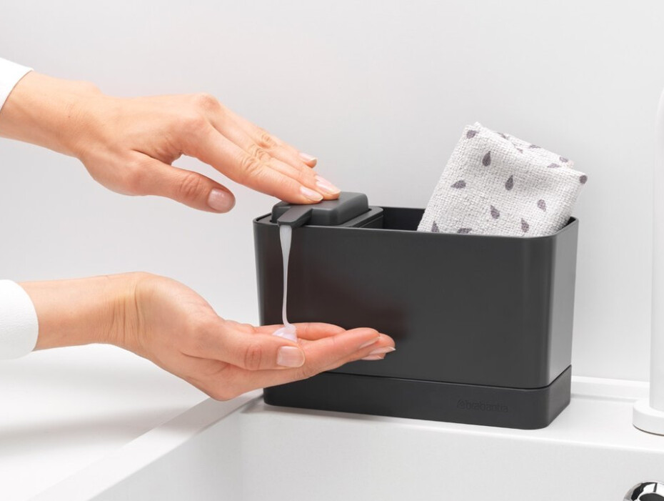 Organizér ke dřezu, s dávkovačem, šedá, Brabantia - main (6)