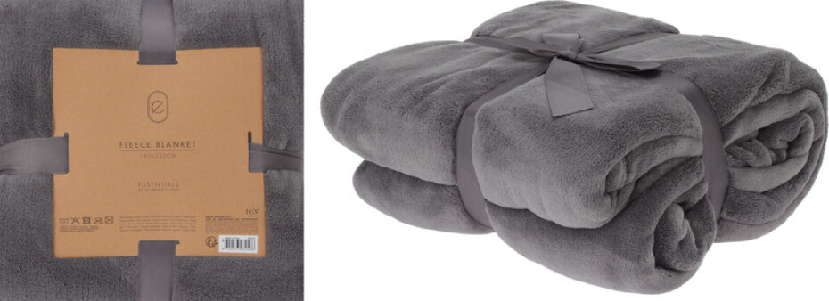 HOMESTYLING Deka fleece 180 x 230 cm ESSENTIALS šedá KO-HZ1011870 - main (0)