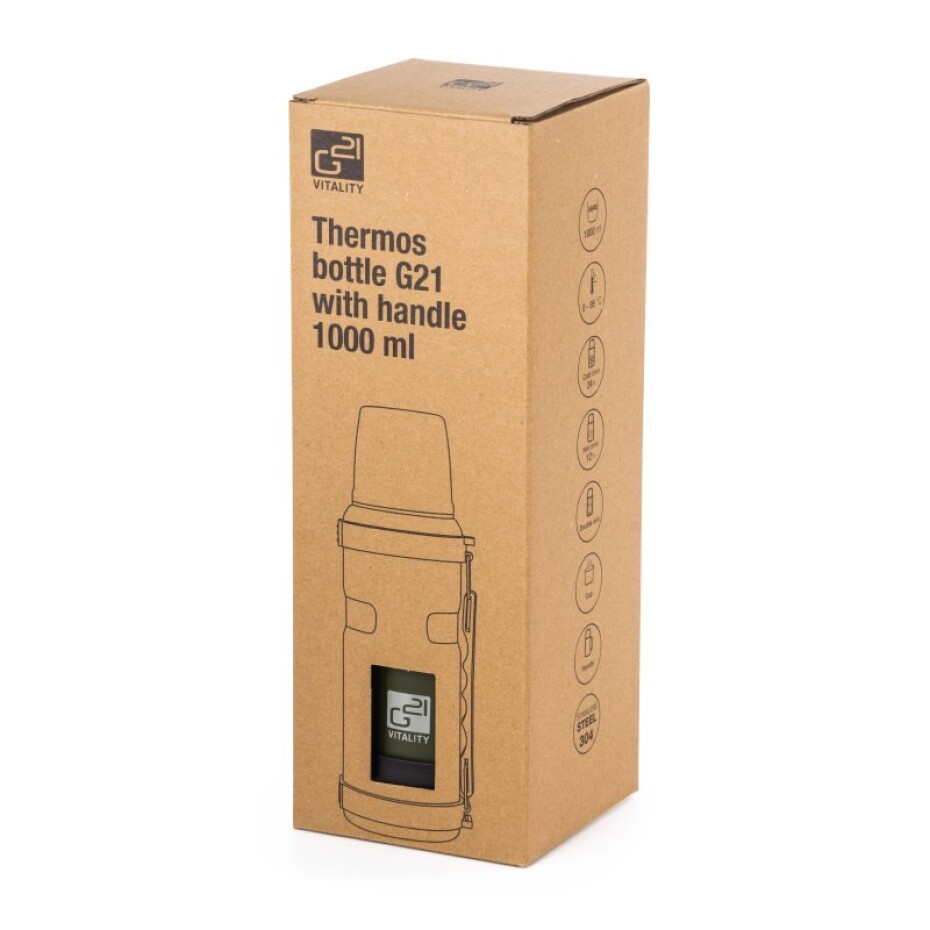 G21 Termoláhev G21 na pití, 1000 ml, khaki zelená s rukojetí G21-60022404 - main (12)