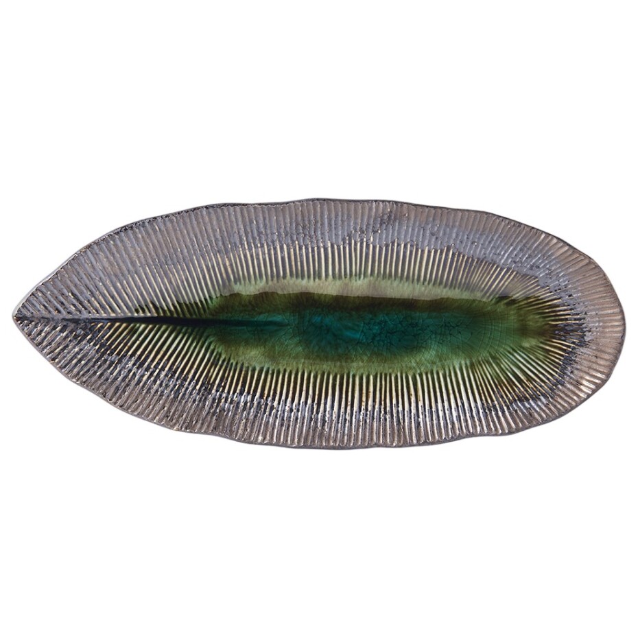 Servírovací talíř MIDORI 32,5 x 13,5 cm, zelená, keramika, MIJ - main (0)