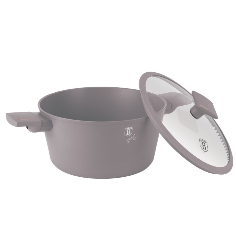 BERLINGERHAUS Kastrol s titanovým povrchem a poklicí 24 cm Taupe Collection BH-8101 - main (1)