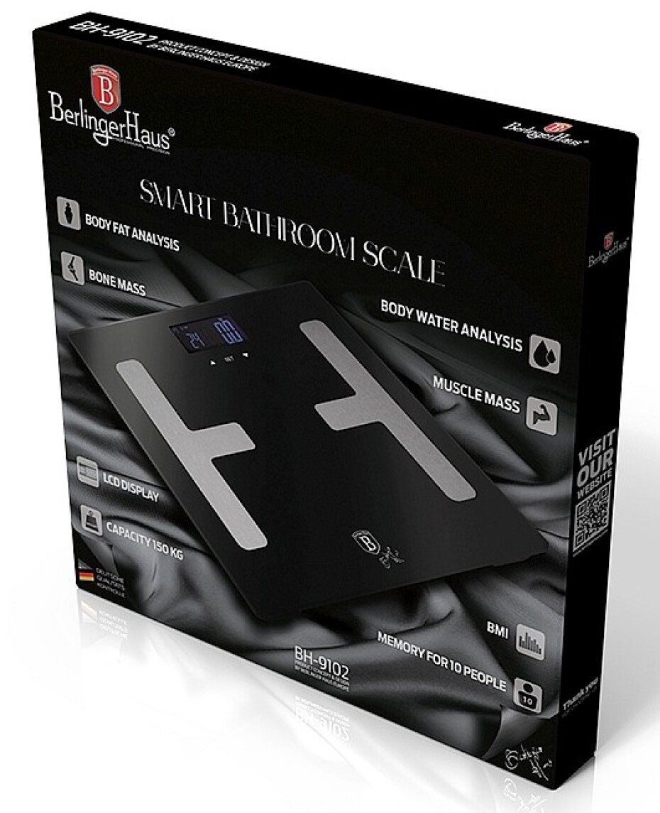 BERLINGERHAUS Osobní váha Smart s tělesnou analýzou 150 kg Royal Black Collection BH-9102 - main (1)