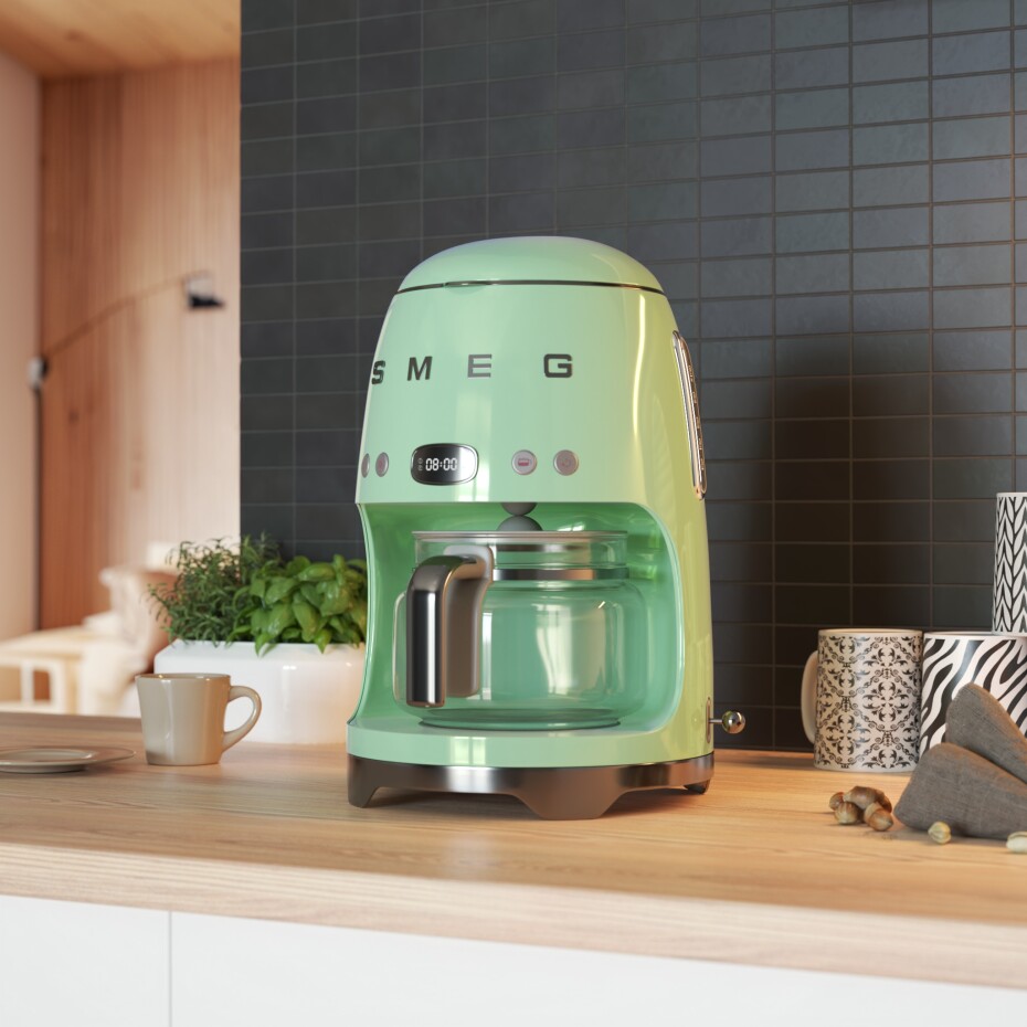 Kávovar na překapávanou kávu DCF02PGEU, pastelově zelená, SMEG - main (1)