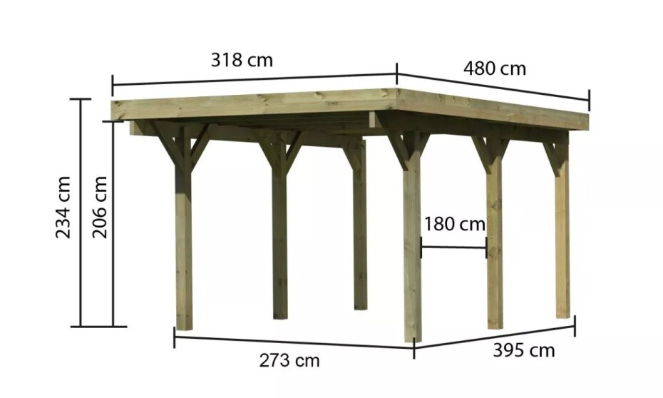 Carport KARIBU CLASSIC 1A 61577 LG3296 - main (2)
