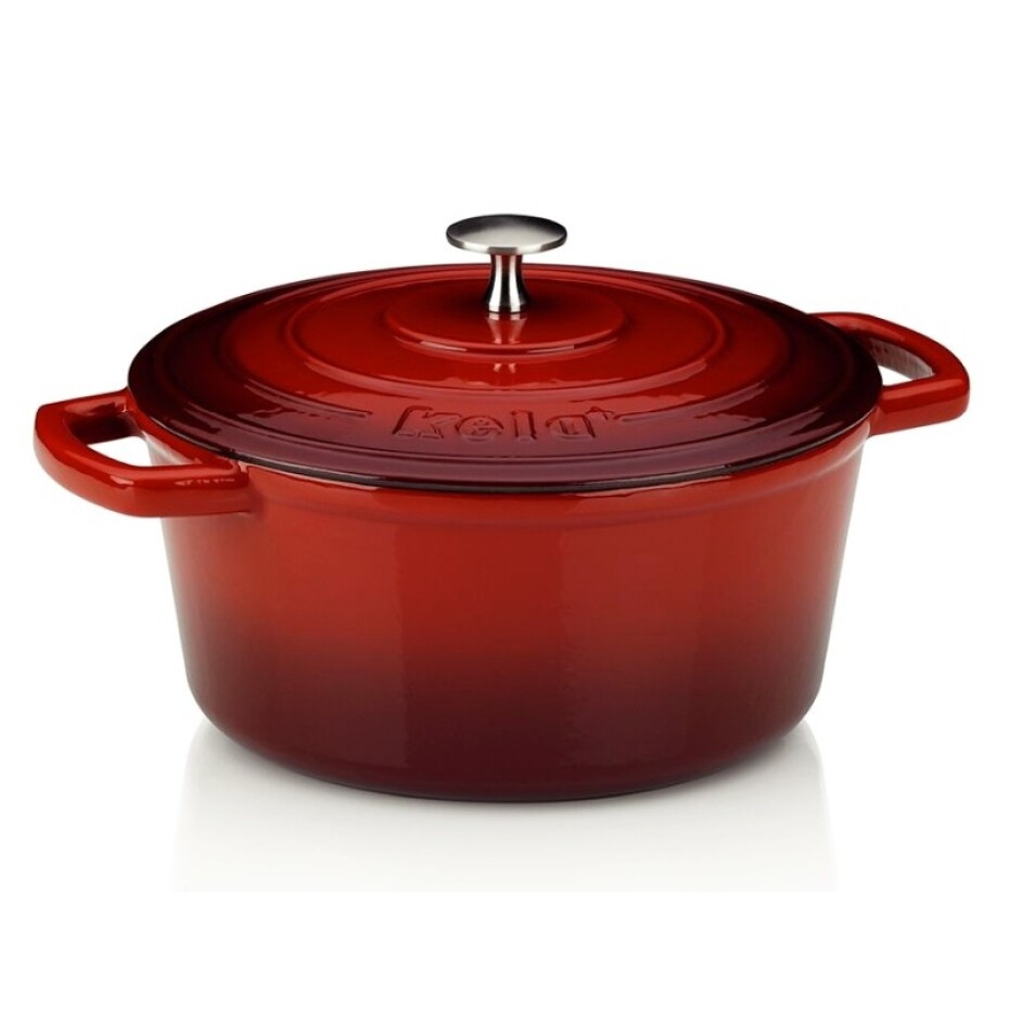 KELA Pekáč litinový s poklicí CALIDO 24 cm červená KL-11941 - main (0)