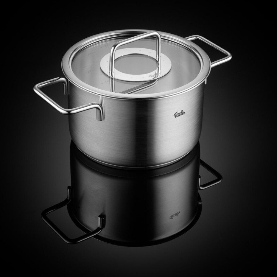 Sada hrnců PURE, sada 4 ks, stříbrná, nerezová ocel, Fissler - main (1)