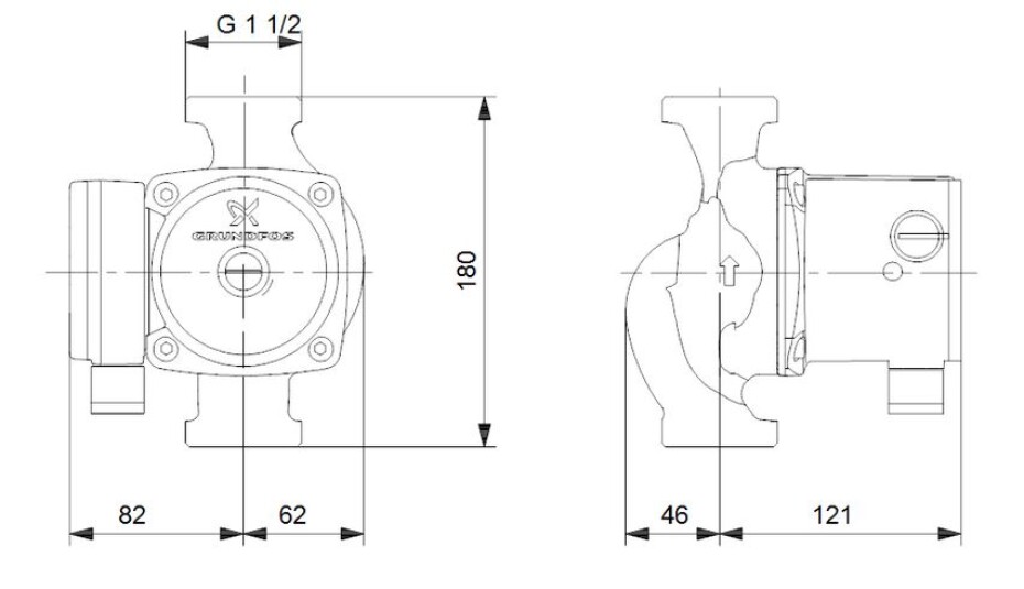 Grundfos UPS 25-80N 180 mm 95906439 - main (2)