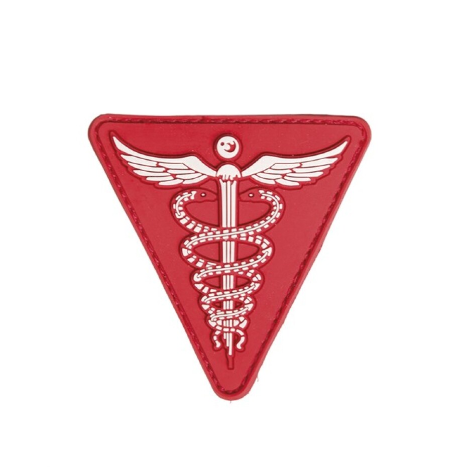 Nášivka gumová 3D: Lékařský symbol - Caduceus červená - main (0)