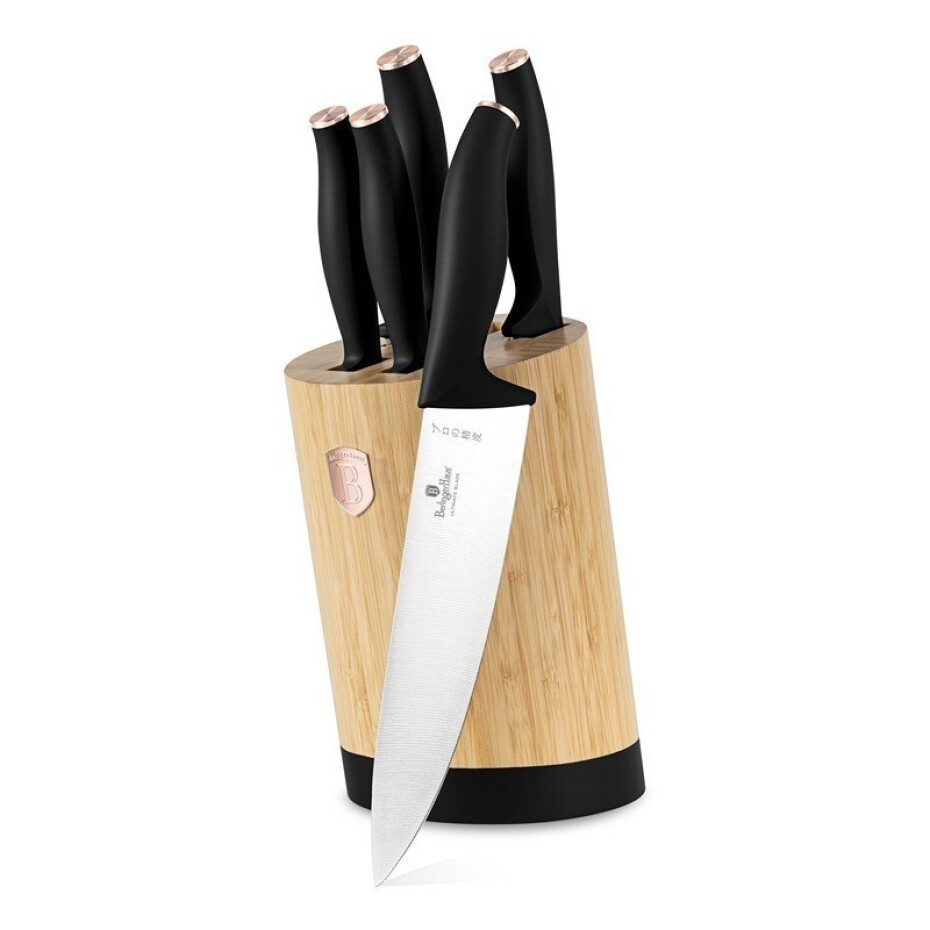 BERLINGERHAUS Sada nožů se stojanem BAMBOO 6 ks nerez Black Rose Collection BH-2752 - main (0)