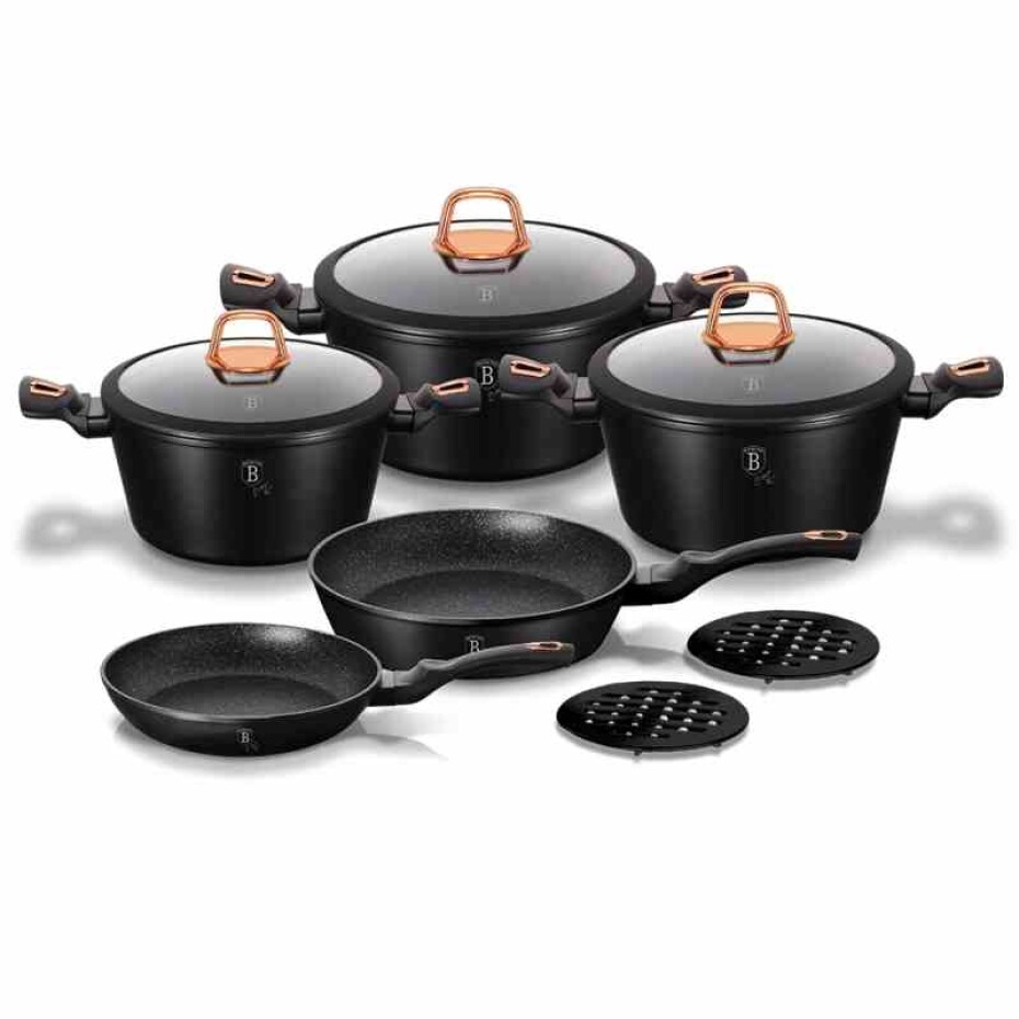 BERLINGERHAUS Sada nádobí s mramorovým povrchem 10 ks Black Rose Collection BH-1645 - main (0)