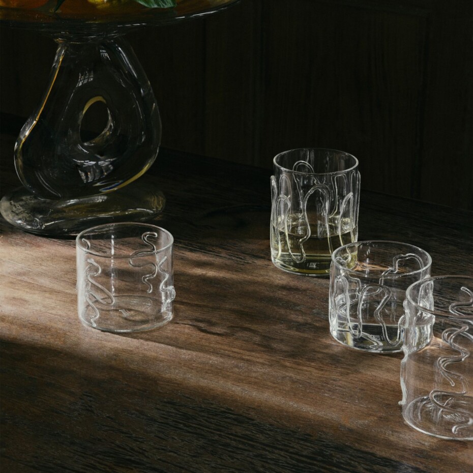 Sklenice na vodu DOODLE 350 ml, sada 2 ks, čirá, sklo, ferm LIVING - main (2)