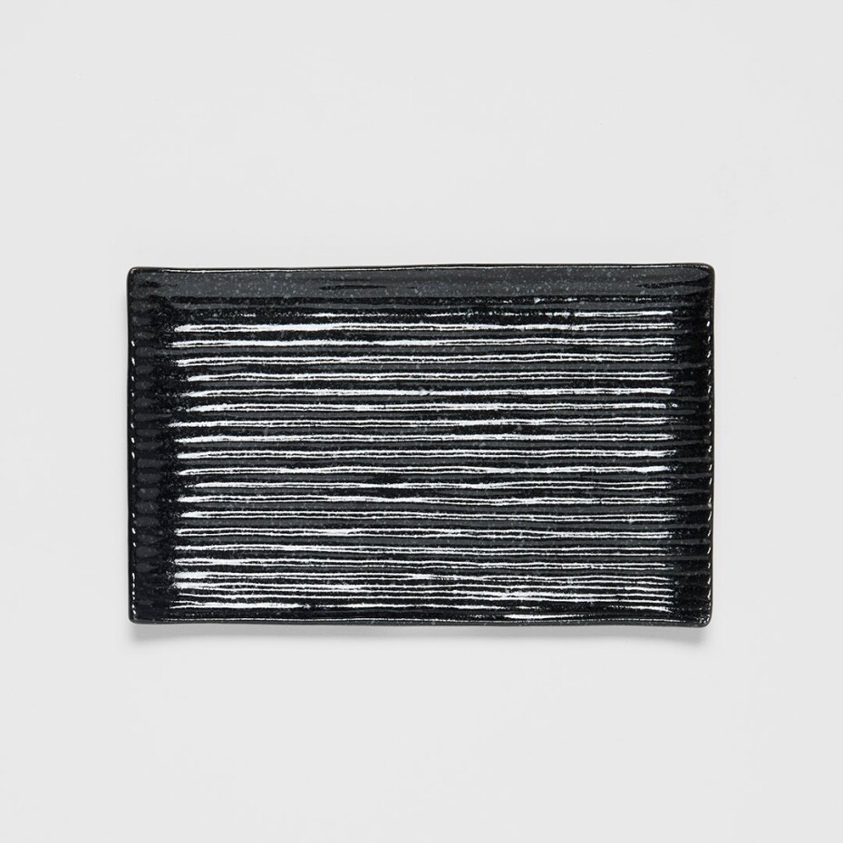 Servírovací talíř CONTOUR 24 x 15 cm, černá, keramika, MIJ - main (1)