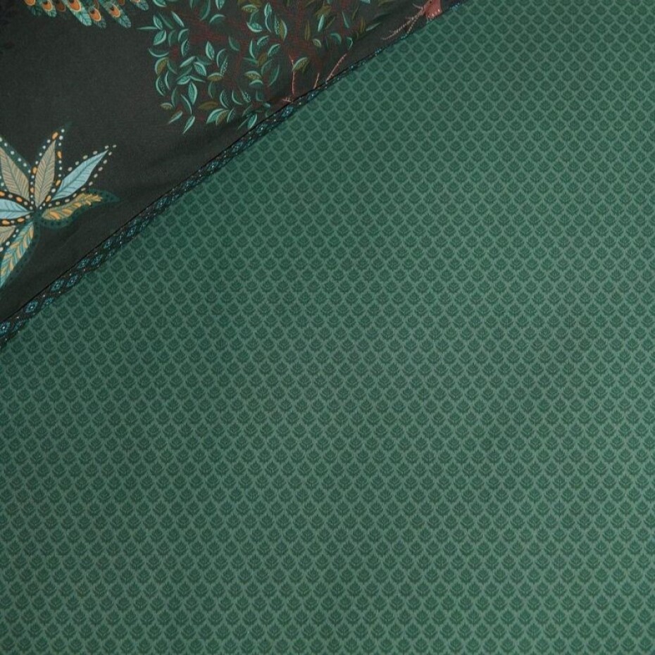 Jednolůžkové napínací prostěradlo THOUSAND LEAVES 90 x 200 cm, zelená, bavlněný perkál, Pip Studio - main (0)