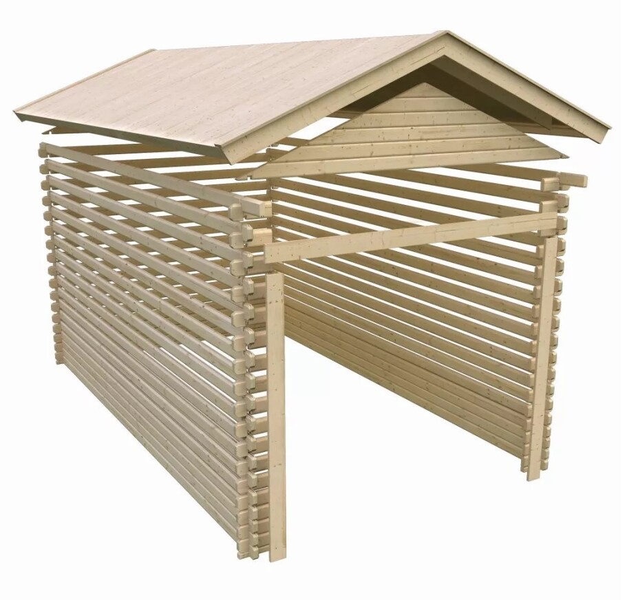 Dřevěná garáž KARIBU 43545 40 mm natur LG1887 - main (5)