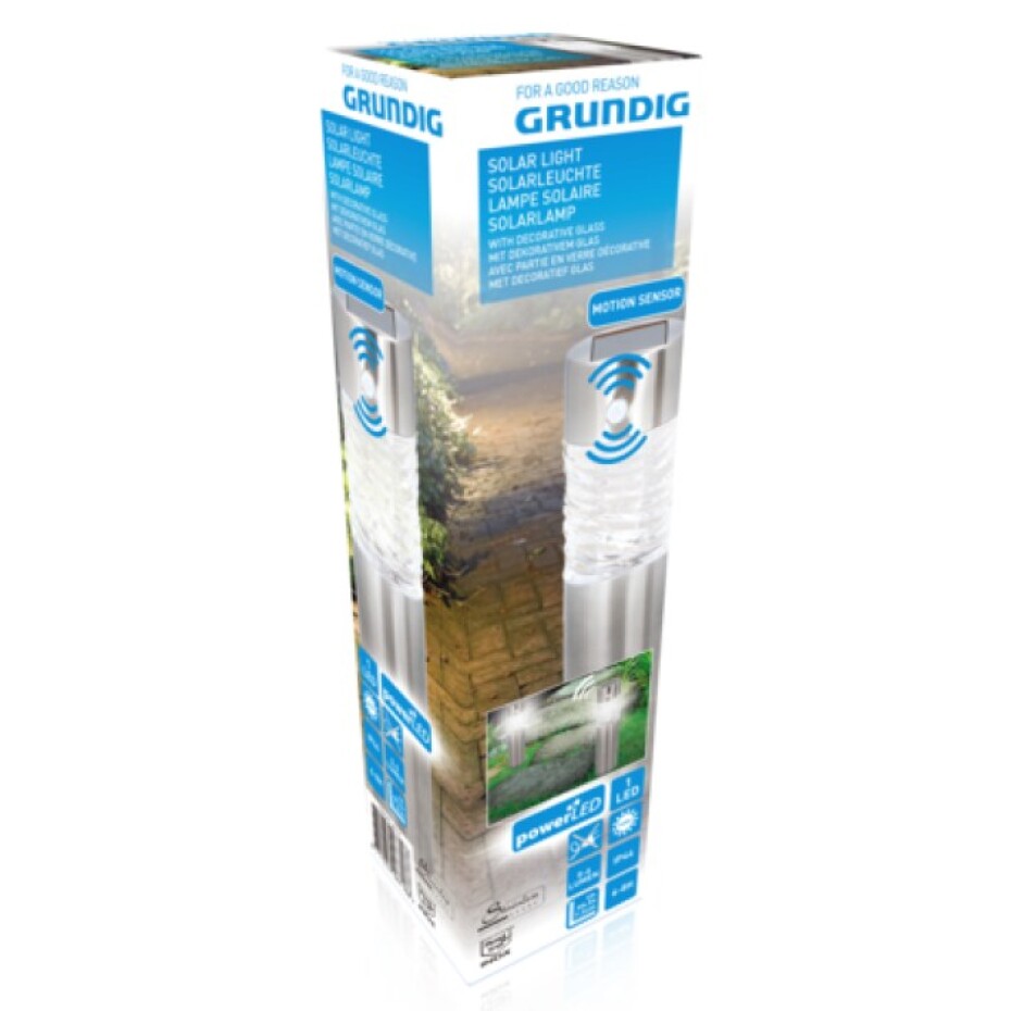 GRUNDIG Solární LED svítidlo zahradní s pohybovým sensorem 30 cm nerez ED-206718 - main (1)