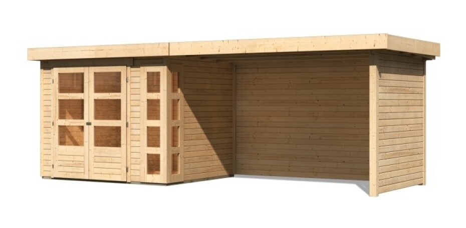Dřevěný domek KARIBU KERKO 3 + přístavek 280 cm včetně zadní a boční stěny (82938) natur LG2962 - main (0)