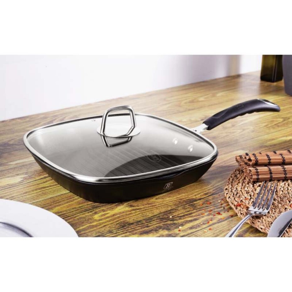 BERLINGERHAUS Pánev grilovací s poklicí 28 cm Black Professional Line BH-6130 - main (6)