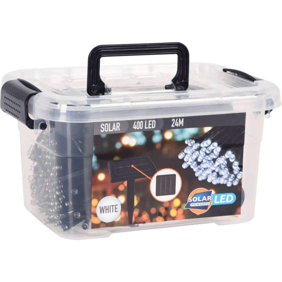 HOMESTYLING Světelný řetěz solární  studená bílá 400 LED / 24 m KO-DX9540030 - main (0)