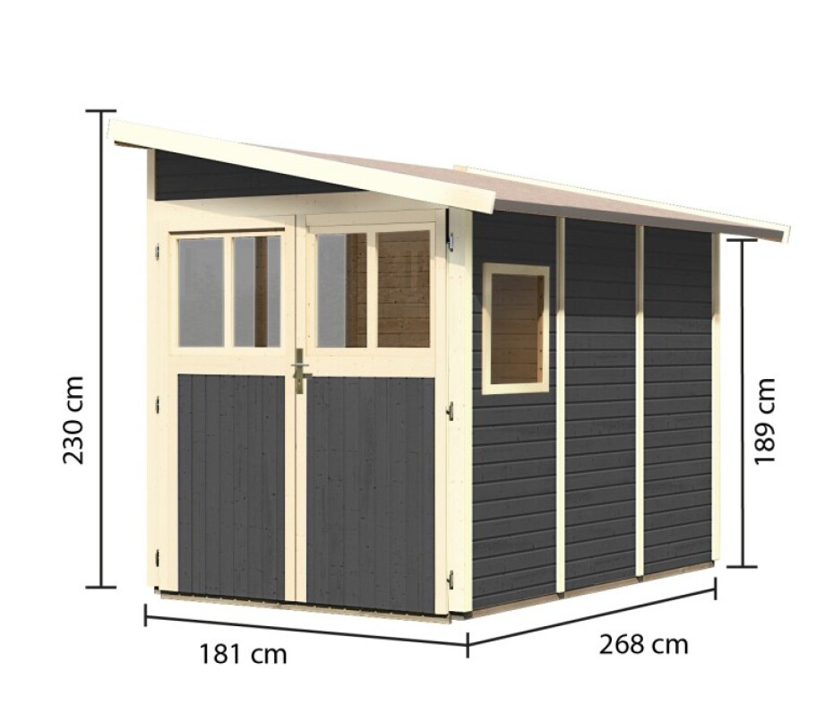 Dřevěný domek KARIBU WANDLITZ 3 (73073) šedý LG3090 - main (1)