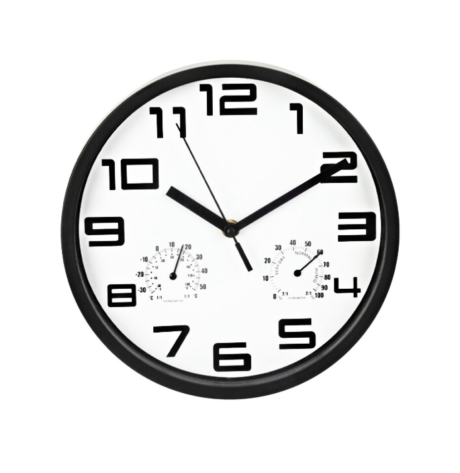 SEGNALE Nástěnné hodiny s teploměrem a vlhkoměrem 25 cm bílá KO-837362300bila - main (0)