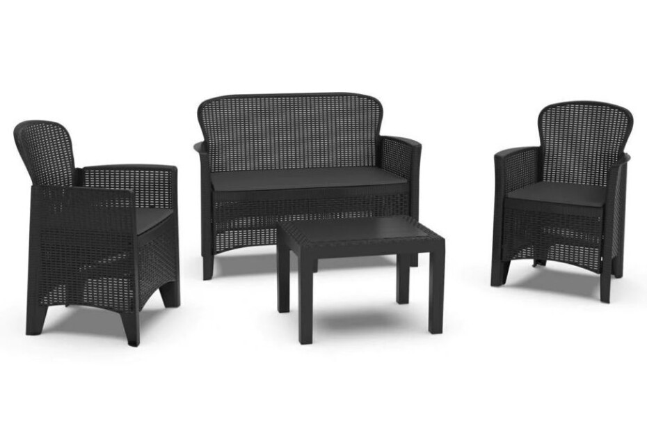 PROGARDEN Zahradní nábytek sada 4 ks + polstry JUNGLE - design. vada KO-042981520sleva - main (0)