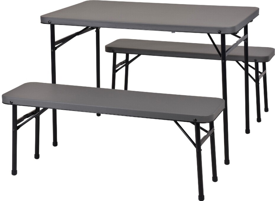 PROGARDEN Kempingový set stůl + 2 lavice skládací KO-CM1000020 - main (2)