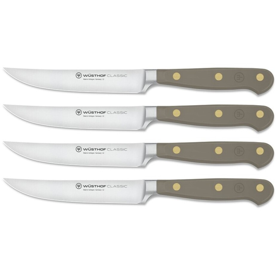 Steakový nůž CLASSIC COLOUR 12 cm, sada 4 ks, sametově ústřicová, WÜSTHOF - main (0)